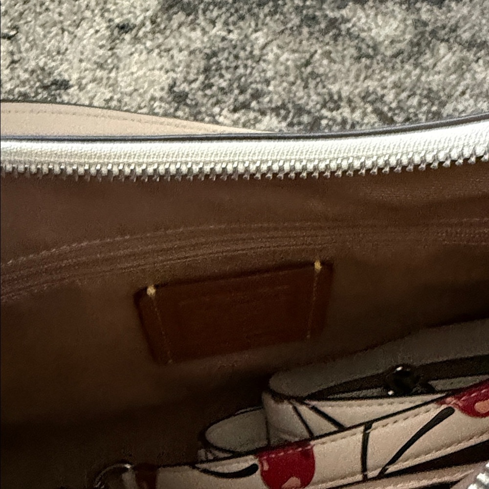 Coach Cherry Print Shoulder Bag in White and Red - Picture 6 of 6